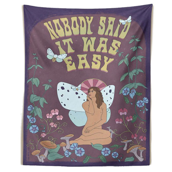 Be Here Now Indie Room Tapestry - Y2K Aesthetic Wall Art for Cozy Spaces