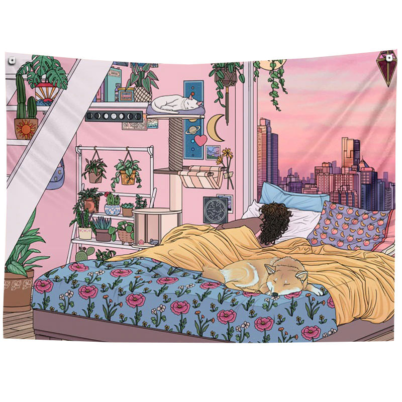Be Nice or Go Away Wall Tapestry - Y2K Aesthetic Decor for Grunge, Coquette & Soft Girl Styles