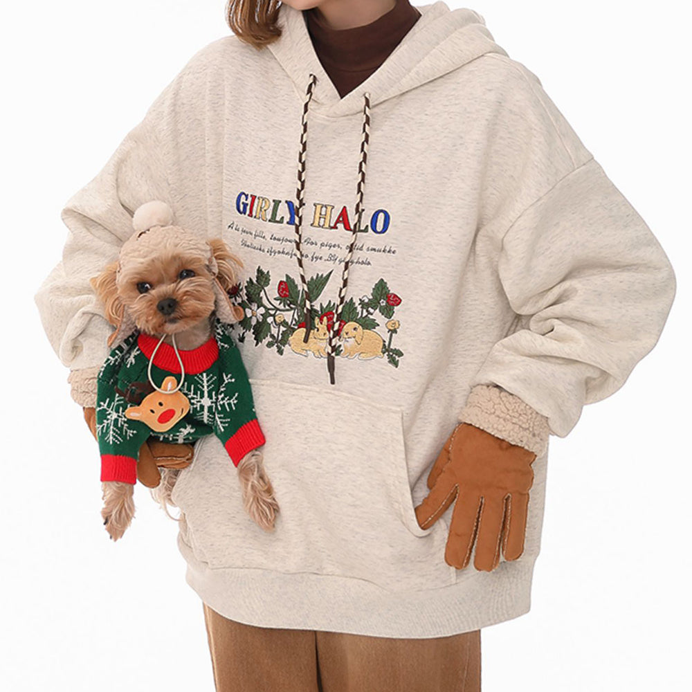 Bunny Embroidery Y2K Cottagecore Hoodie - Cute Pastel Aesthetic for Cozy Vibes