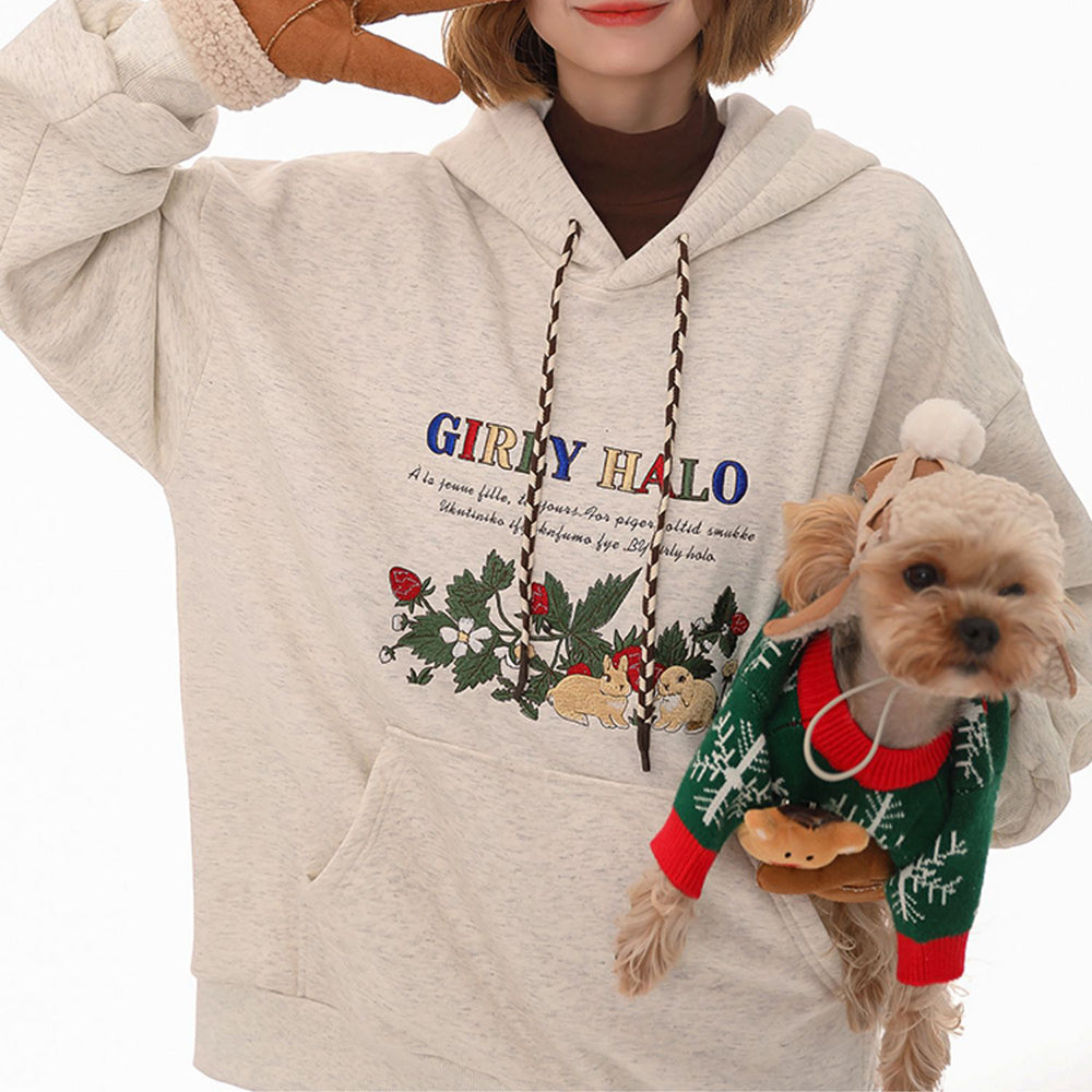 Bunny Embroidery Y2K Cottagecore Hoodie - Cute Pastel Aesthetic for Cozy Vibes