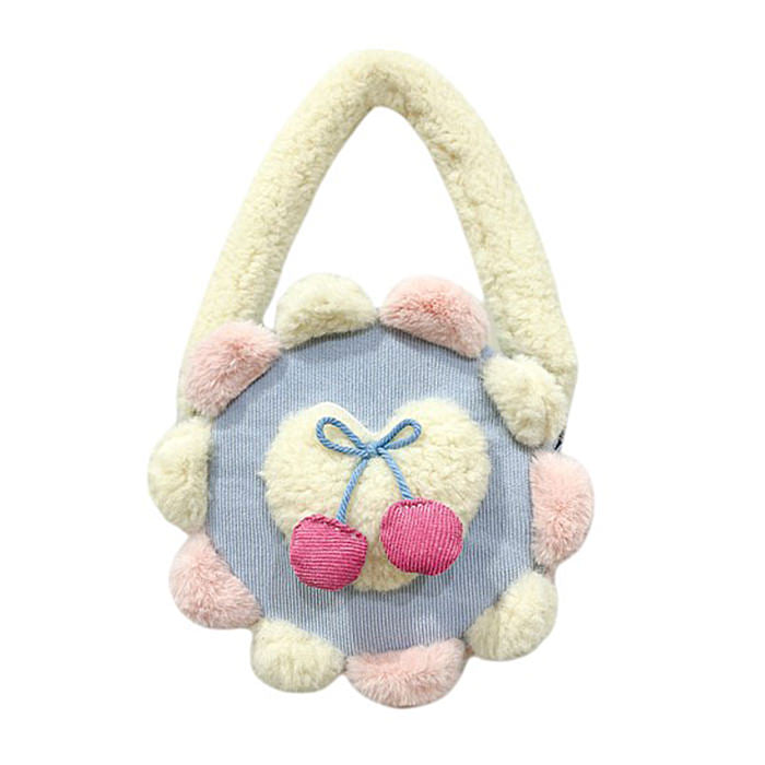Cherry Cake Fluffy Handbag - Y2K Aesthetic Cute Bag for Coquette and Grunge Styles
