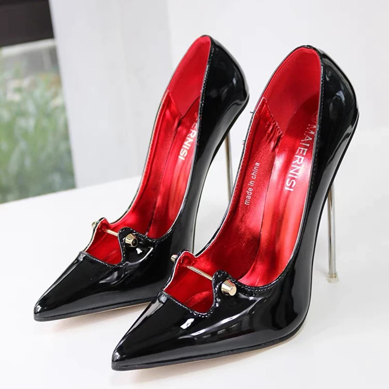 Chic 12cm Black Stiletto Heels for Y2K Fashion, Coquette Aesthetic & Office Style