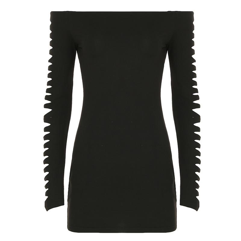 Chic Off-Shoulder Long Sleeve Mini Dress - Y2K Fashion, Grunge Aesthetic, Coquette Style