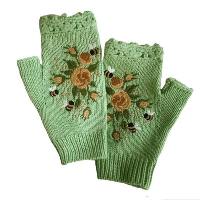 Cottagecore Aesthetic Crochet Fingerless Gloves for Cozy Vintage Vibes