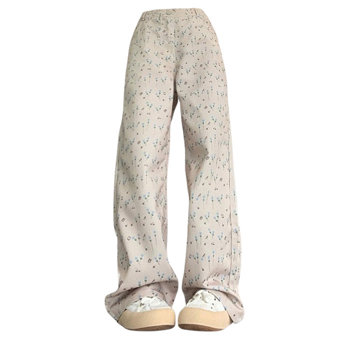 Cottagecore Aesthetic Floral Cargo Pants for Y2K Fashion & Grunge Style Lovers