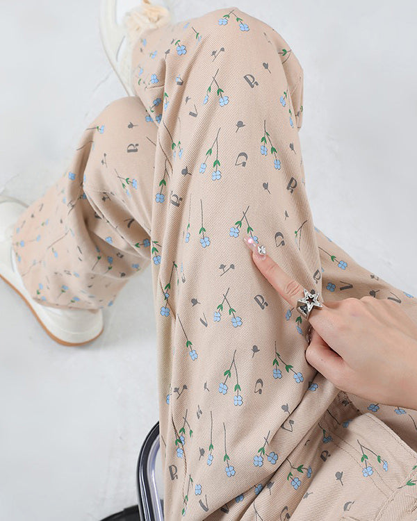 Cottagecore Aesthetic Floral Cargo Pants for Y2K Fashion & Grunge Style Lovers