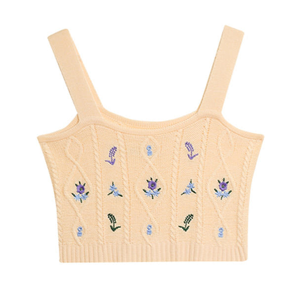 Cottagecore Aesthetic Knit Tank Top - Y2K Fashion Cute Crop Top for Cozy Fall Vibes