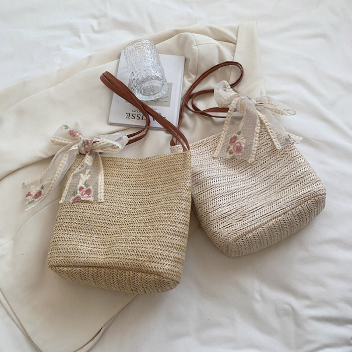 Cottagecore Aesthetic Straw Bag - Vintage Boho Style for Y2K Fashion Lovers