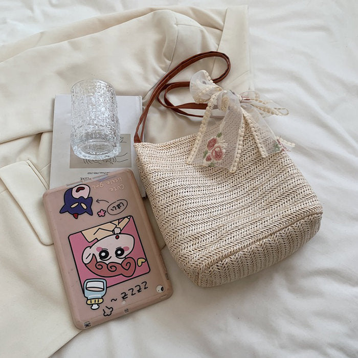Cottagecore Aesthetic Straw Bag - Vintage Boho Style for Y2K Fashion Lovers