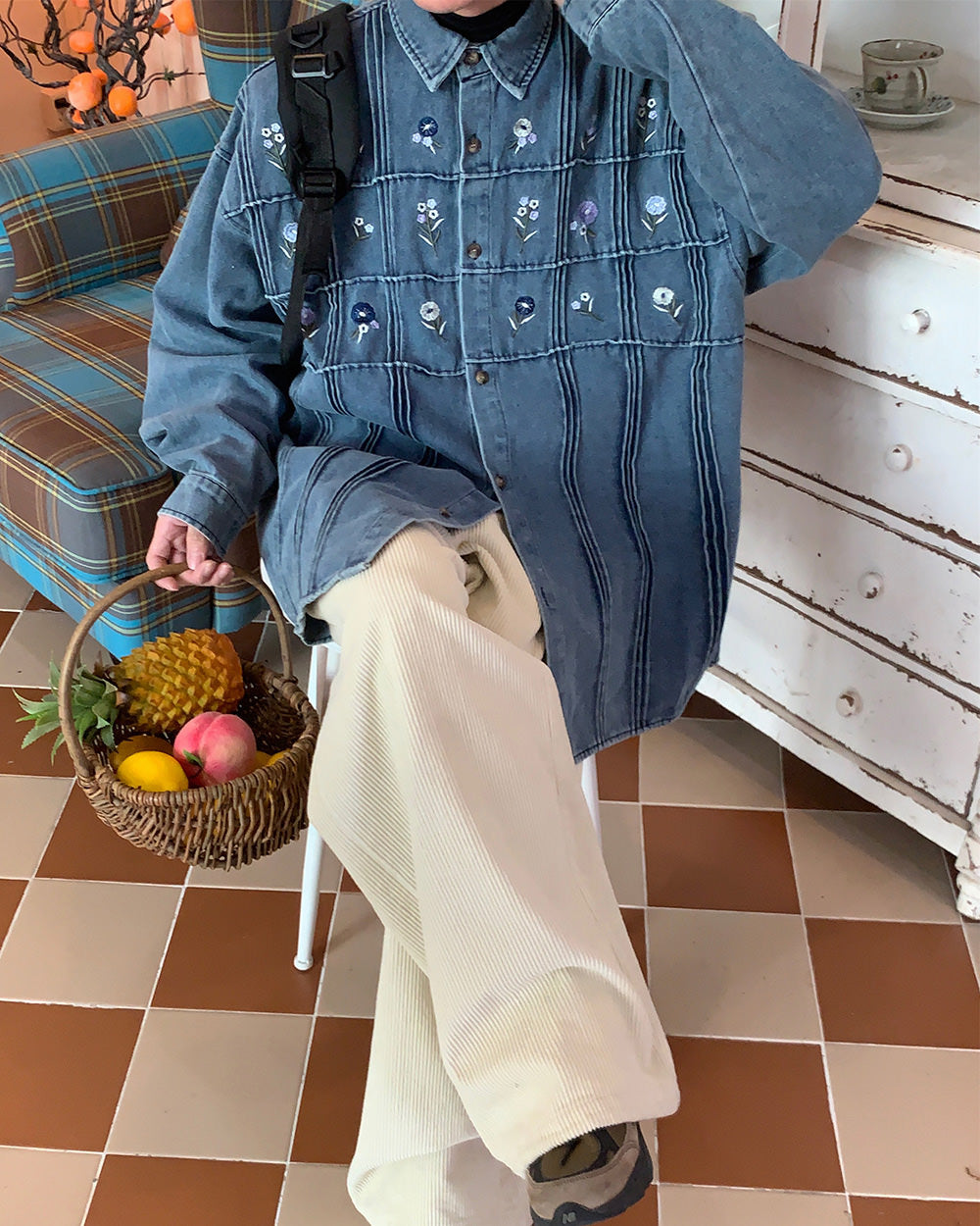 Cottagecore Floral Embroidery Denim Jacket - Y2K Aesthetic Grunge Style Outerwear