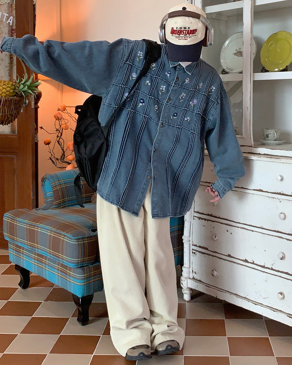 Cottagecore Floral Embroidery Denim Jacket - Y2K Aesthetic Grunge Style Outerwear