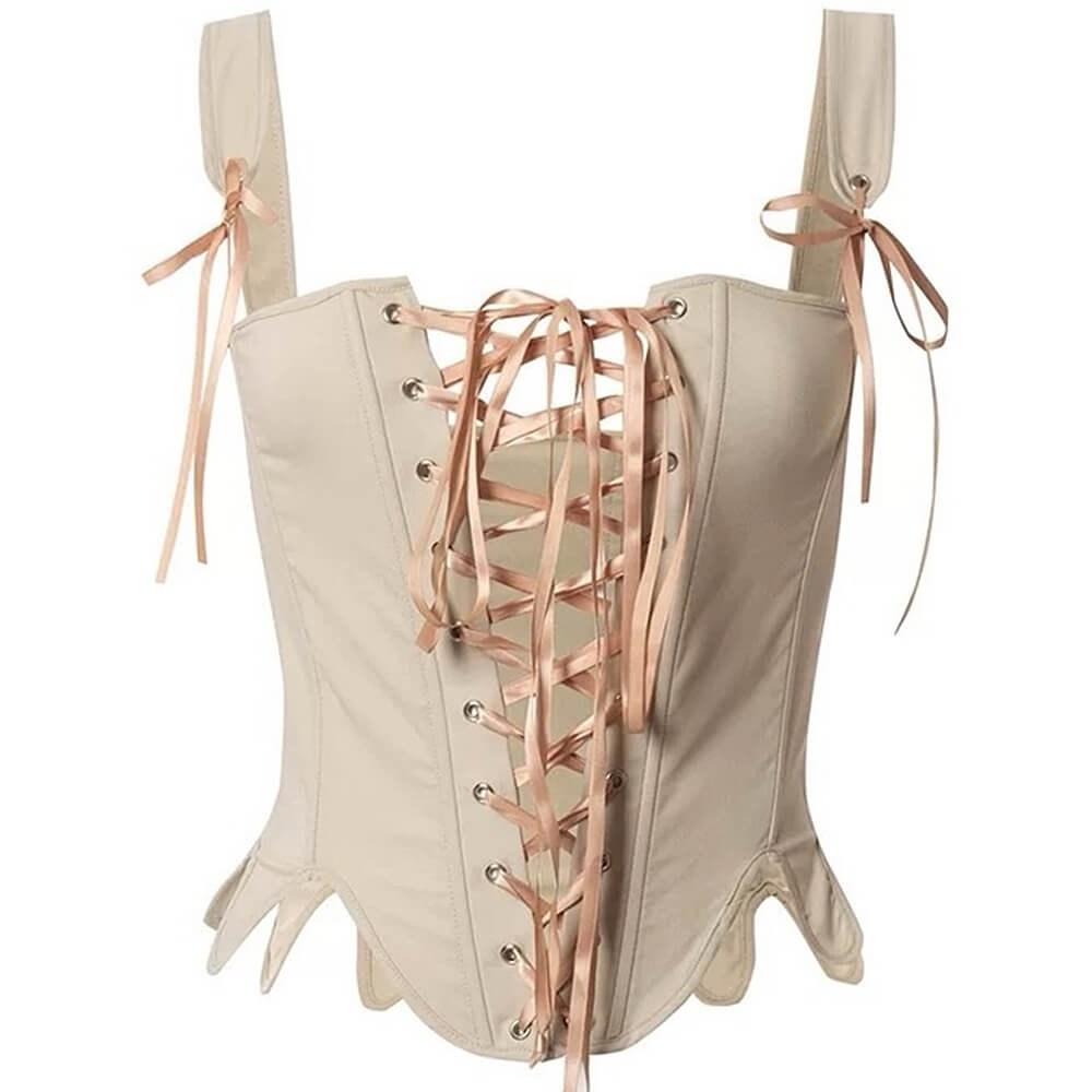 Cottagecore Lace-Up Corset Top | Y2K Fashion Meets Grunge Aesthetic for Cute Outfits