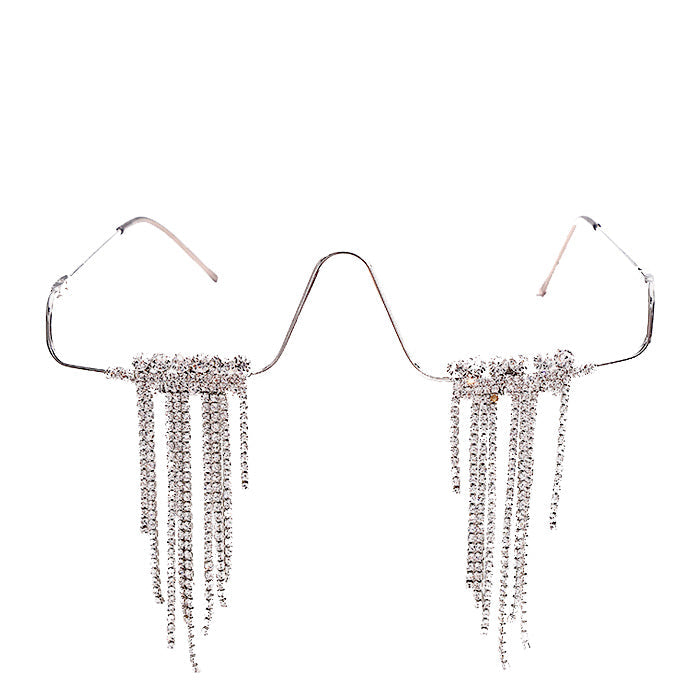Crystal Tears Y2K Aesthetic Glasses - Cute Retro Style for Grunge and Coquette Looks