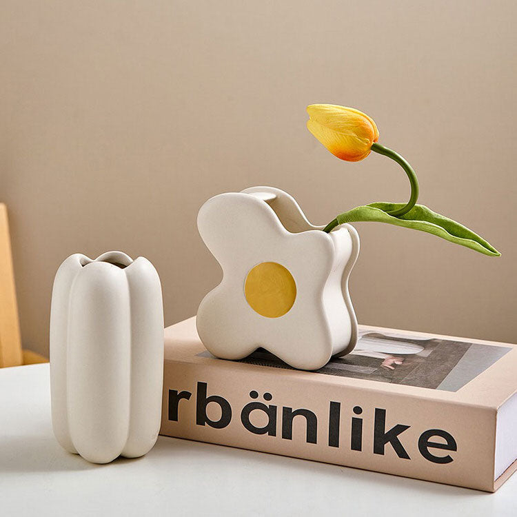 Danish Pastel Ceramic Flower Vase - Y2K Aesthetic Home Decor for Cute and Cozy Spaces