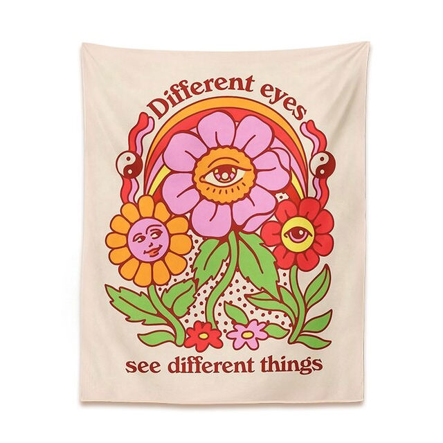 Different Eyes See Different Things Tapestry - Y2K Aesthetic Wall Art for Cozy Spaces