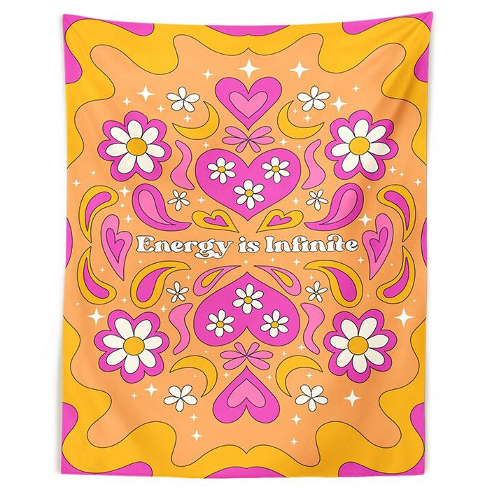 Energy is Infinite: Y2K Aesthetic Tapestry for Cozy Grunge and Coquette Vibes