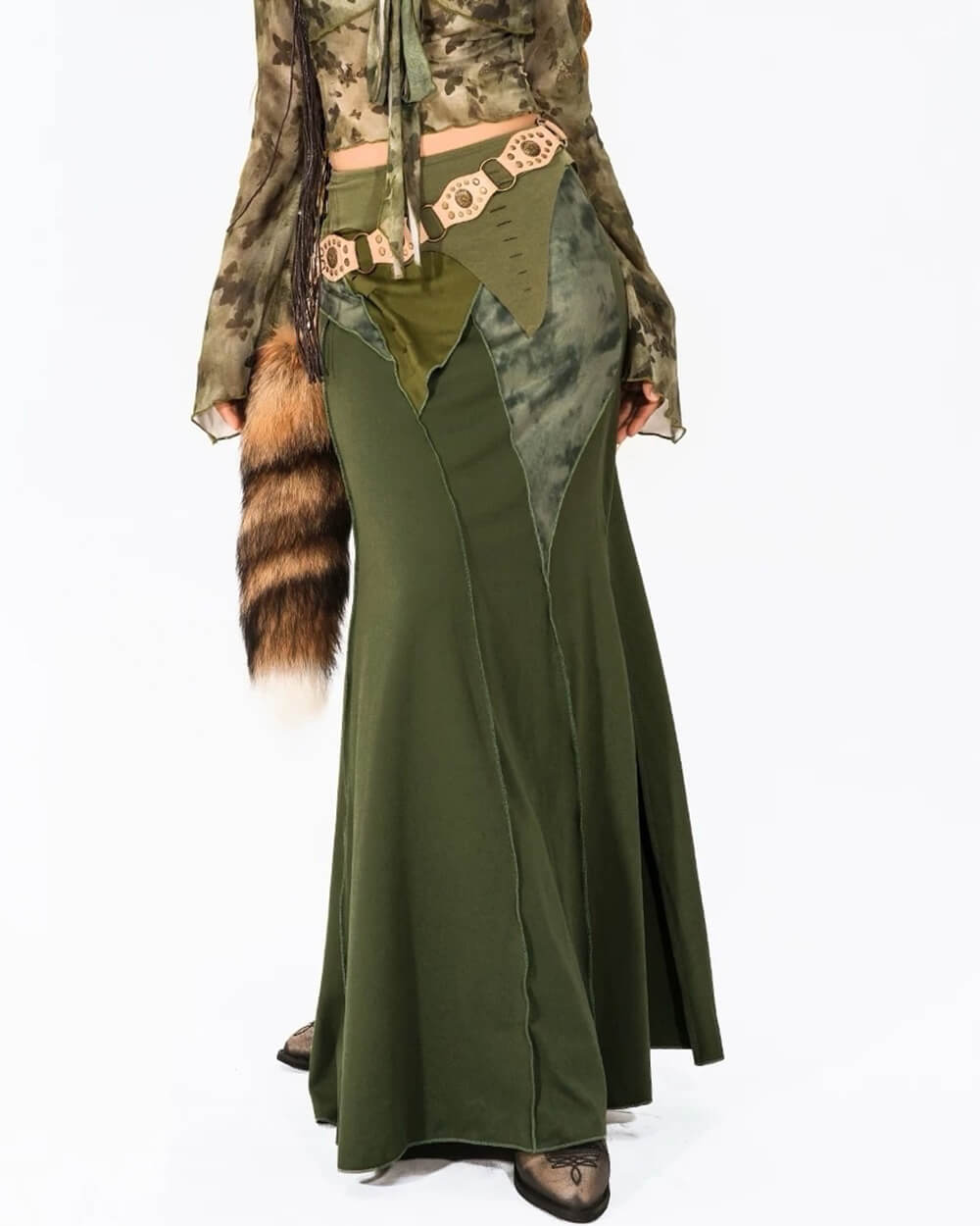 Fairycore Patchwork Maxi Skirt - Y2K Aesthetic, Grunge Style, Cute Boho Clothing, Vintage Vibes