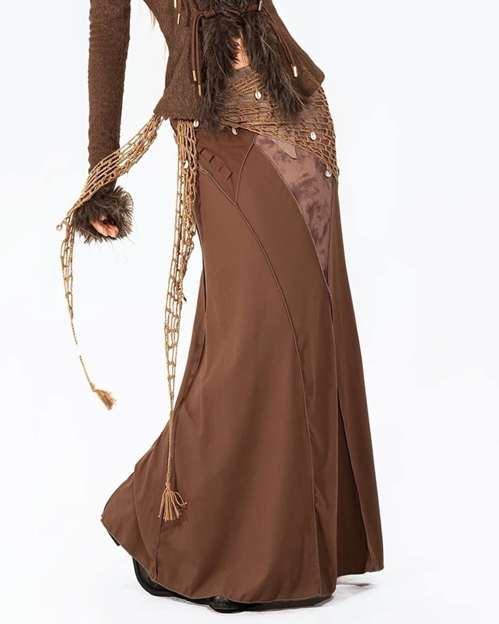 Fairycore Patchwork Maxi Skirt - Y2K Aesthetic, Grunge Style, Cute Boho Clothing, Vintage Vibes