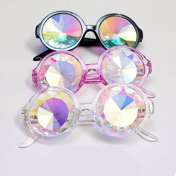 Kaleidoscope Y2K Sunglasses - Retro Aesthetic Shades for Grunge, Coquette, and Pastel Goth Styles