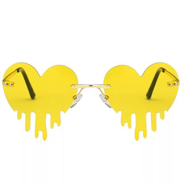 Melting Heart Glasses - Y2K Aesthetic Accessories for Cute Outfits & Grunge Style