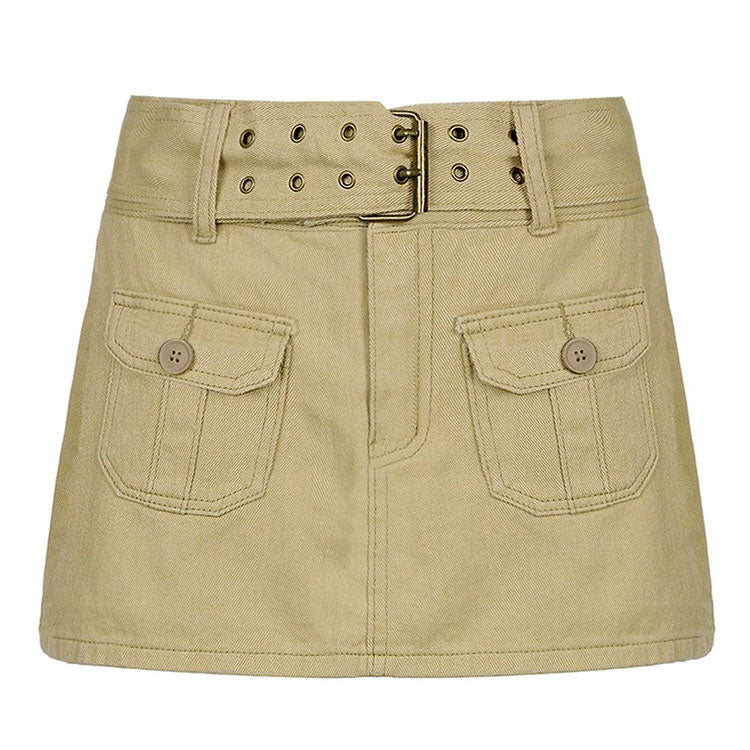 Mercury Rising Y2K Mini Skirt - Cute Pastel Goth Cargo Skirt for Grunge Aesthetic Outfits
