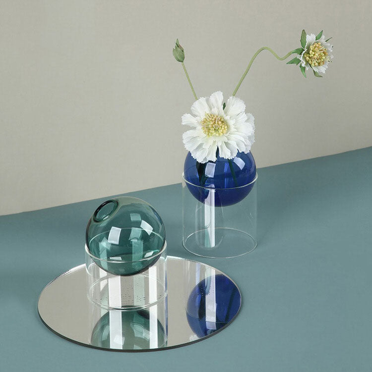 Mini Spherical Glass Vase for Aesthetic Decor - Perfect for Y2K, Coquette, and Grunge Styles