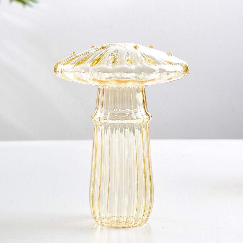 Nordic Mushroom Glass Vase - Vintage Aesthetic Decor for Cottagecore and Y2K Style