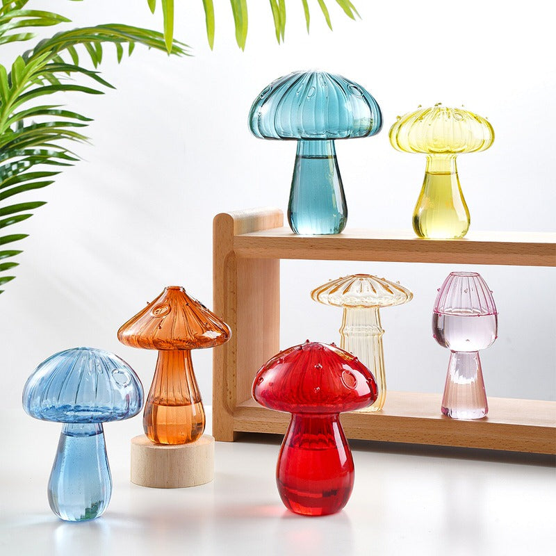 Nordic Mushroom Glass Vase - Vintage Aesthetic Decor for Cottagecore and Y2K Style