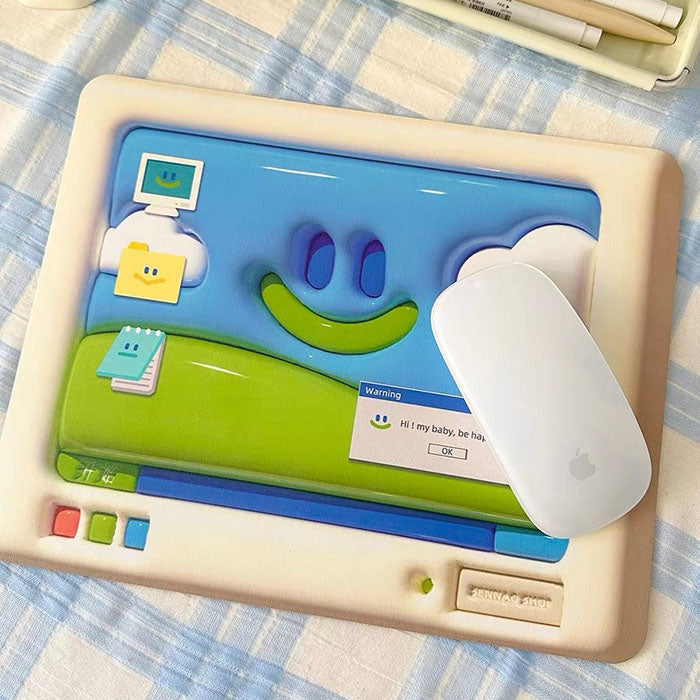 Nostalgic Windows XP Smile Mouse Mat | Y2K Aesthetic, Cute Decor for Grunge & Coquette Styles
