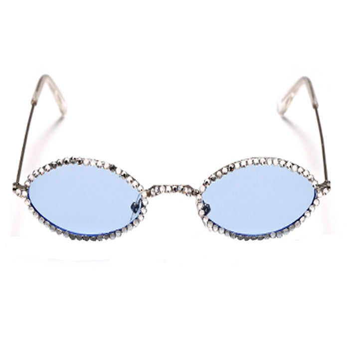 Rhinestone Oval Glasses for Y2K Fashion Lovers | Cute Accessories for Coquette Aesthetic