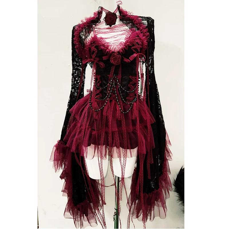 Ruffled Long Sleeve Mini Dress with Flower Applique - Y2K Fashion & Coquette Aesthetic