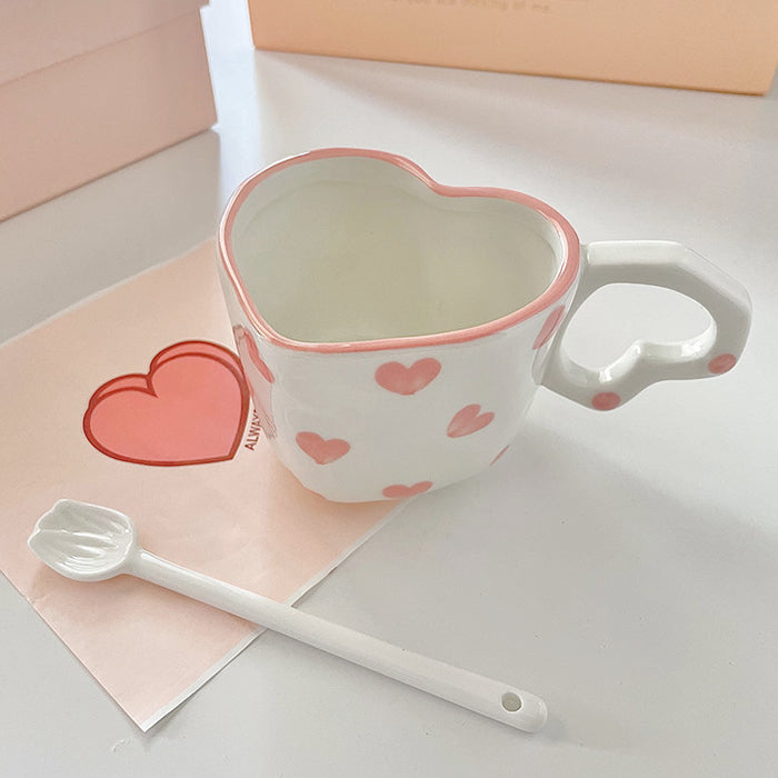 Sweetheart Ceramic Cup - Y2K Aesthetic, Coquette Style, Cute Pastel Goth Design