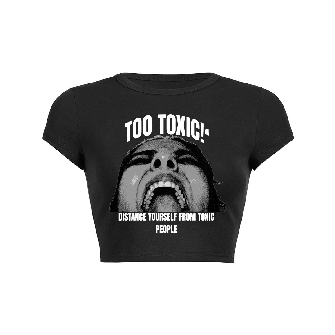 Too Toxic Y2K Crop Top - Cute Grunge Aesthetic Tee for Coquette & Soft Girl Styles