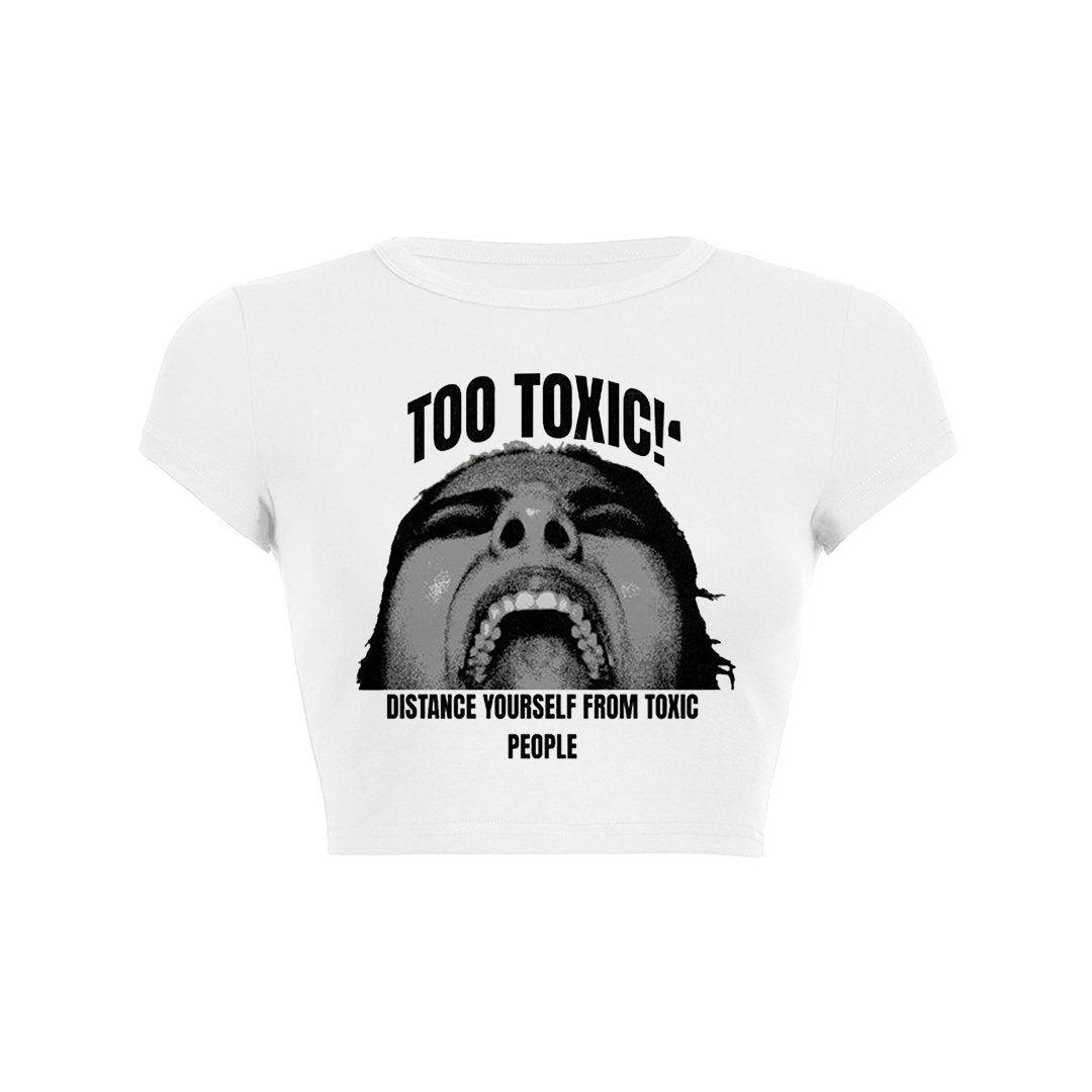 Too Toxic Y2K Crop Top - Cute Grunge Aesthetic Tee for Coquette & Soft Girl Styles
