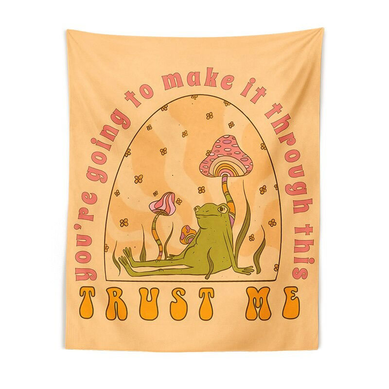 Trust Me Frog Wall Tapestry - Y2K Aesthetic Decor for Cute Rooms & Cozy Spaces