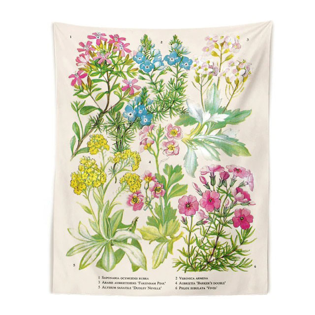 Vintage Flower Wall Tapestry - Aesthetic Home Decor for Y2K, Coquette, and Grunge Styles