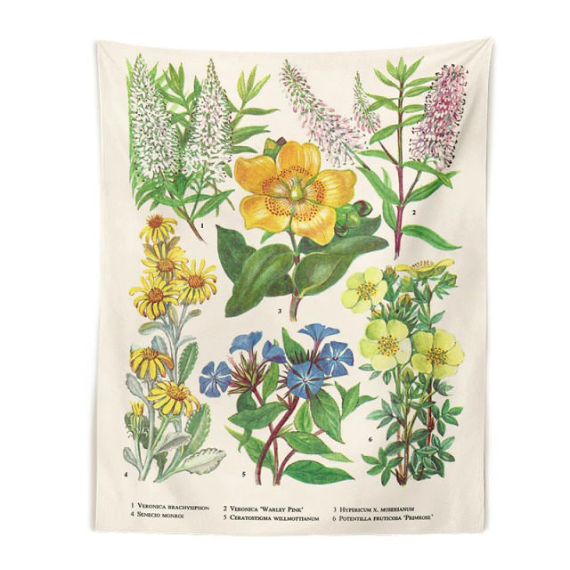 Vintage Flower Wall Tapestry - Aesthetic Home Decor for Y2K, Coquette, and Grunge Styles