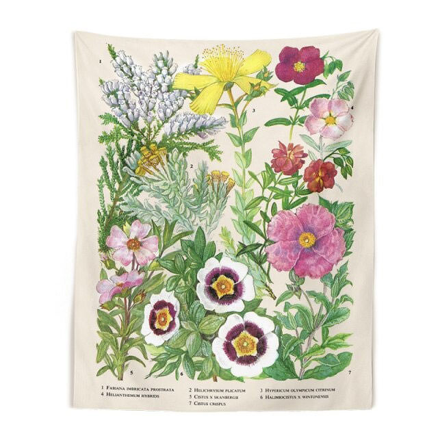 Vintage Flower Wall Tapestry - Aesthetic Home Decor for Y2K, Coquette, and Grunge Styles