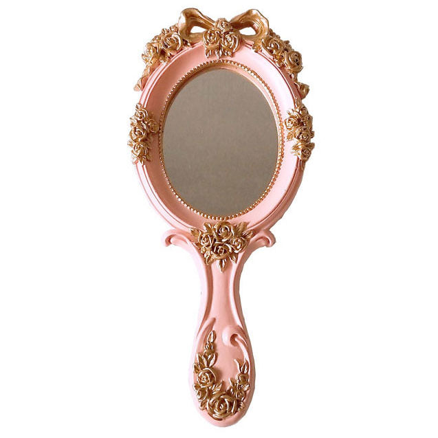 Vintage Hand Mirror - Y2K Aesthetic, Coquette Style, Cute Decor for Aesthetic Rooms