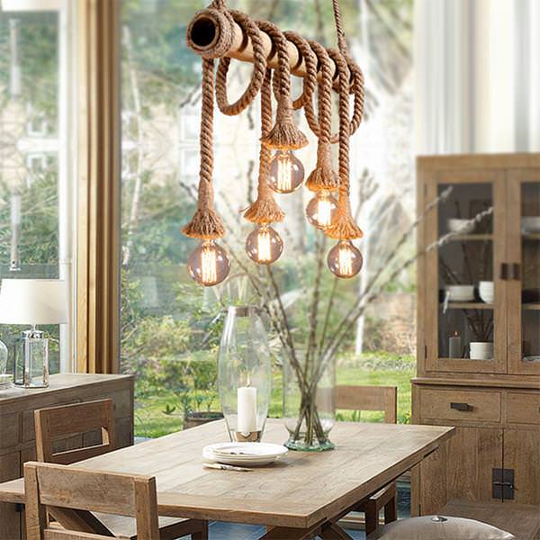 Vintage Rope Pendant Light - Y2K Aesthetic Home Decor for Cozy Aesthetic Rooms