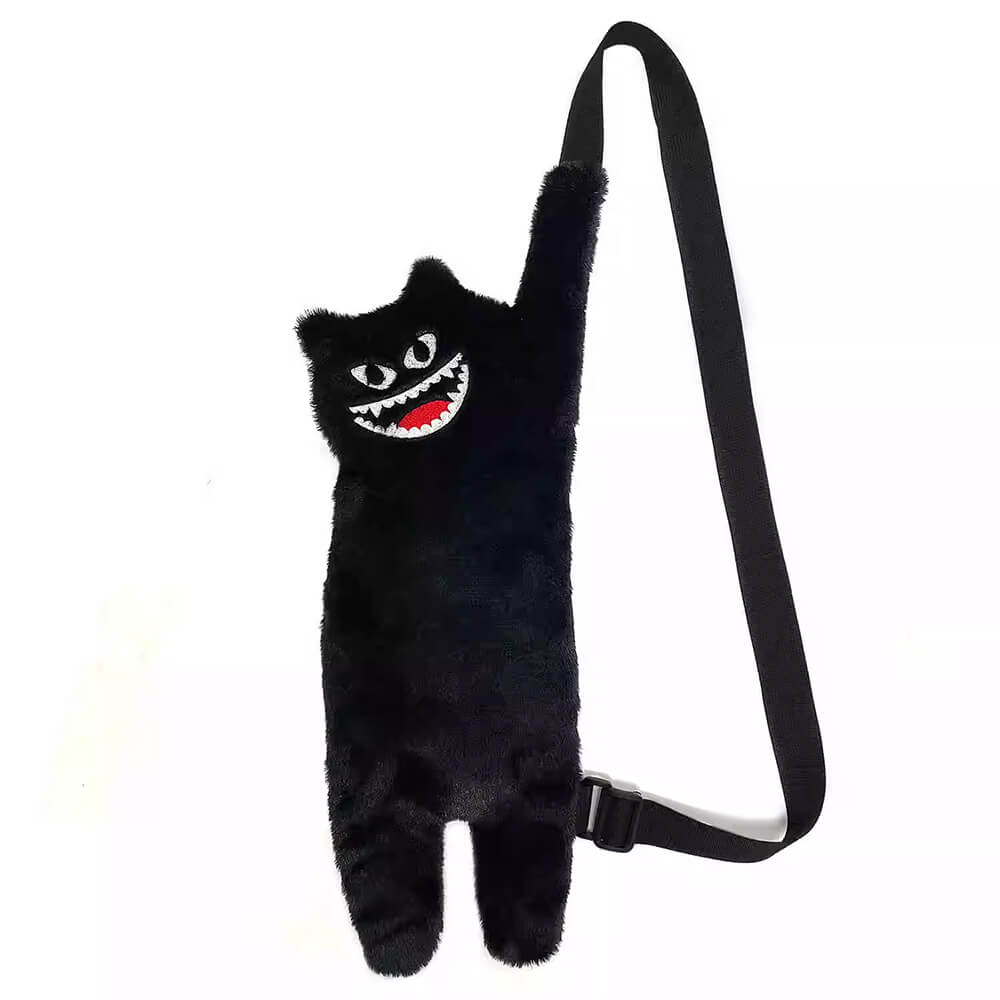 Y2K Aesthetic Black Cat Crossbody Bag - Cute Goth Style for Comfy Outfits & Aesthetic Looks