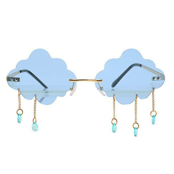 Y2K Aesthetic Cloud Glasses - Cute Pastel Goth Accessories for Grunge and Coquette Styles