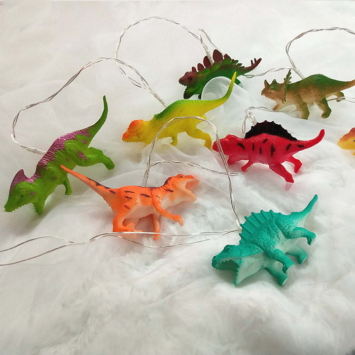 Y2K Aesthetic Dinosaur String Lights for Cute Room Decor, Pastel Goth & Coquette Style