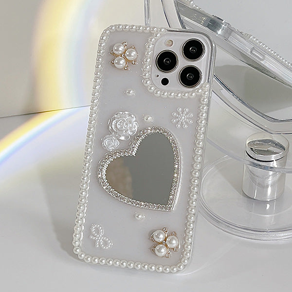 Y2K Aesthetic Heart Mirror iPhone Case - Cute Coquette Style for Trendy Looks