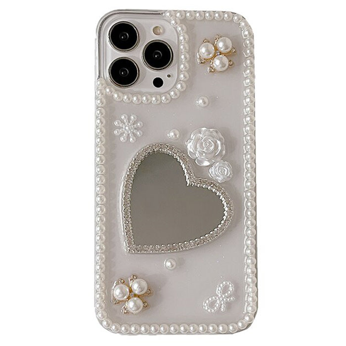 Y2K Aesthetic Heart Mirror iPhone Case - Cute Coquette Style for Trendy Looks