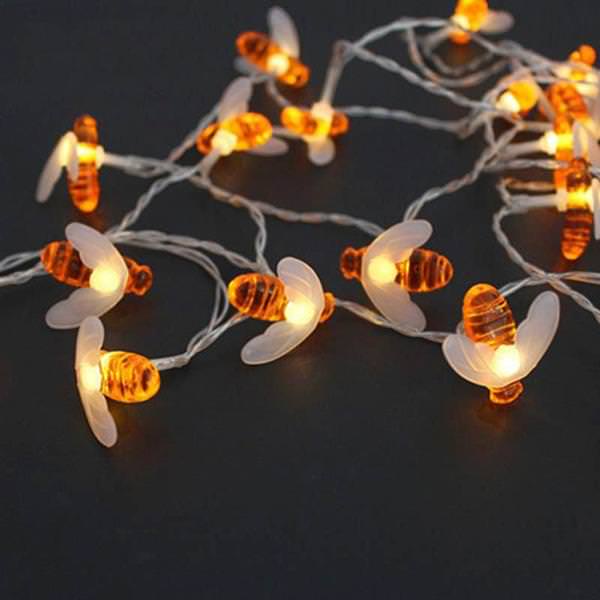 Y2K Aesthetic Honey Bee String Lights for Cozy Decor, Cute Room Aesthetic, and Vibes