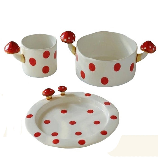 Y2K Aesthetic Mushroom Ceramic Mug - Cute Pastel Goth & Coquette Style Drinkware