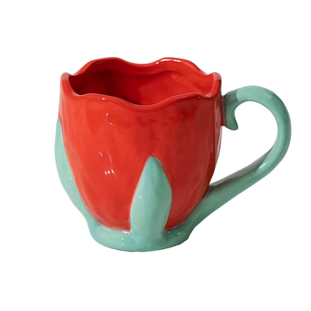 Y2K Aesthetic Tulip Ceramic Mug - Cute Coquette Style for Cozy Sips & Aesthetic Vibes