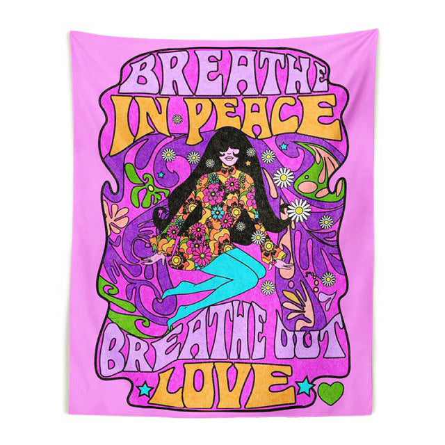 Y2K Aesthetic Wall Tapestry - Cozy Pastel Goth Decor for Grunge and Coquette Styles