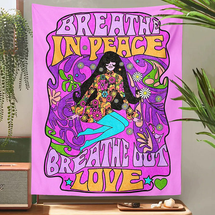 Y2K Aesthetic Wall Tapestry - Cozy Pastel Goth Decor for Grunge and Coquette Styles